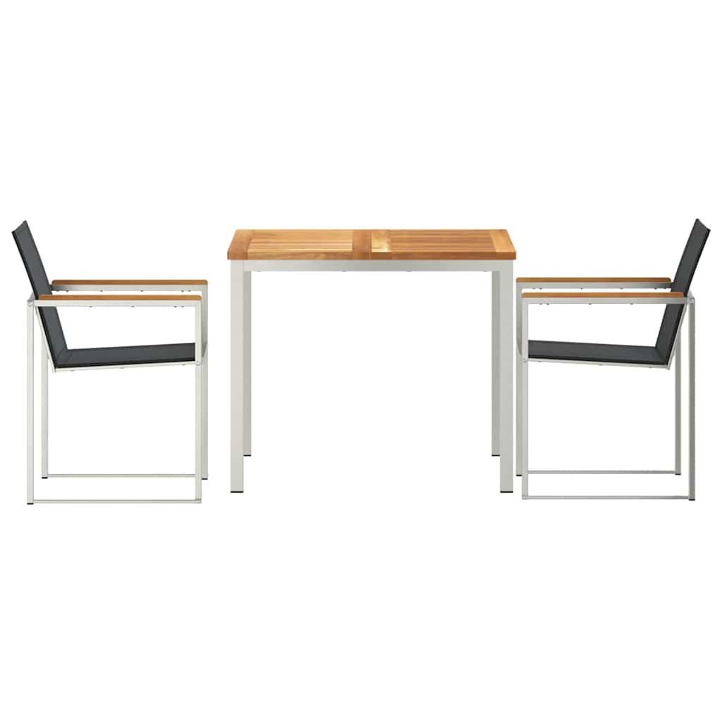 Σέτ φαγητού για κήπο 3 pcs Καφέ Στερεό Ξύλο Τίκ