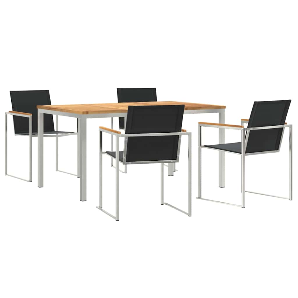 Σέτ φαγητού για κήπο 5 pcs Καφέ Στερεό Ξύλο Τίκ