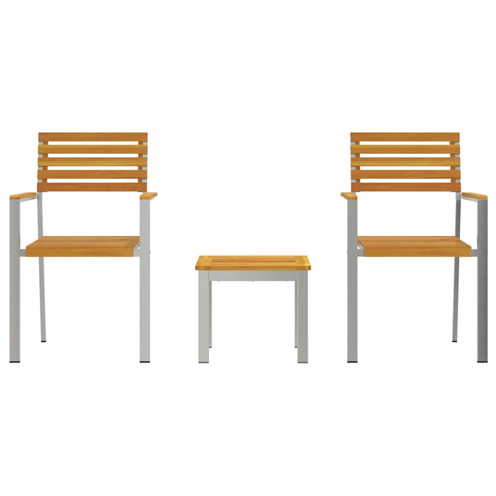 Σέτ φαγητού για κήπο 3 pcs Καφέ Στερεό Ξύλο Ακακίας