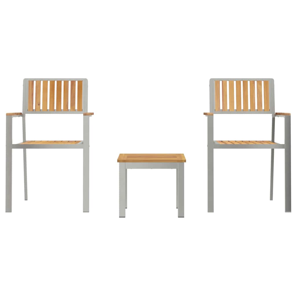 Σέτ φαγητού για κήπο 3 pcs Καφέ Στερεό Ξύλο Τίκ