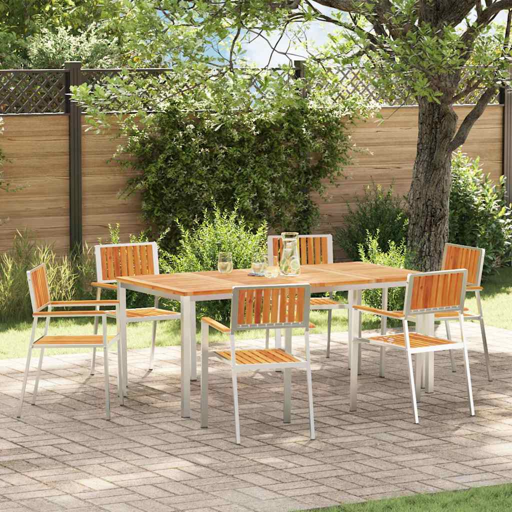 Καρέκλα Κήπου 6 pcs Καφέ 56 x 54,5 x 87 εκ. Στερεό Ξύλο Ακακίας
