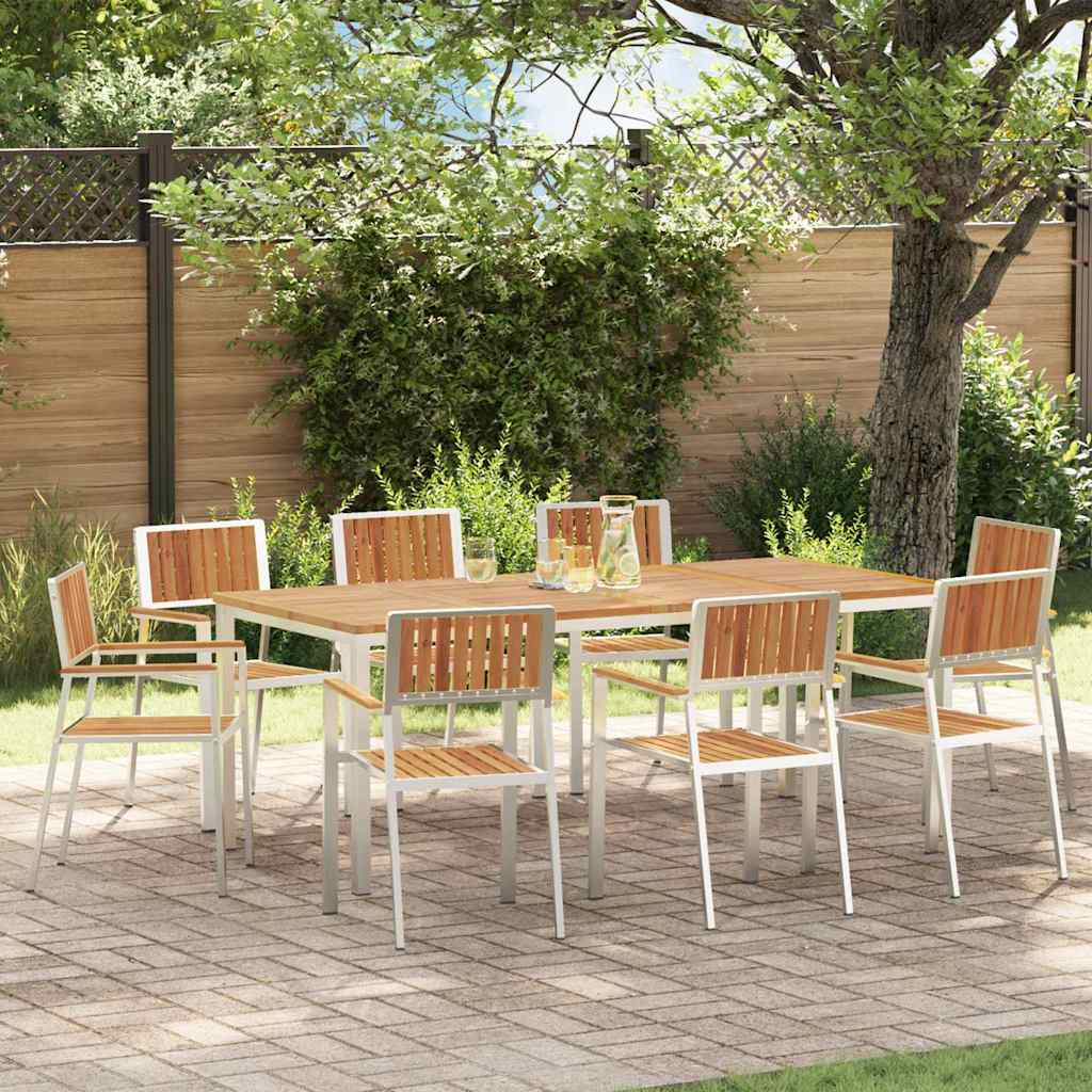 Καρέκλα Κήπου 8 pcs Καφέ 56 x 54,5 x 87 εκ. Στερεό Ξύλο Ακακίας