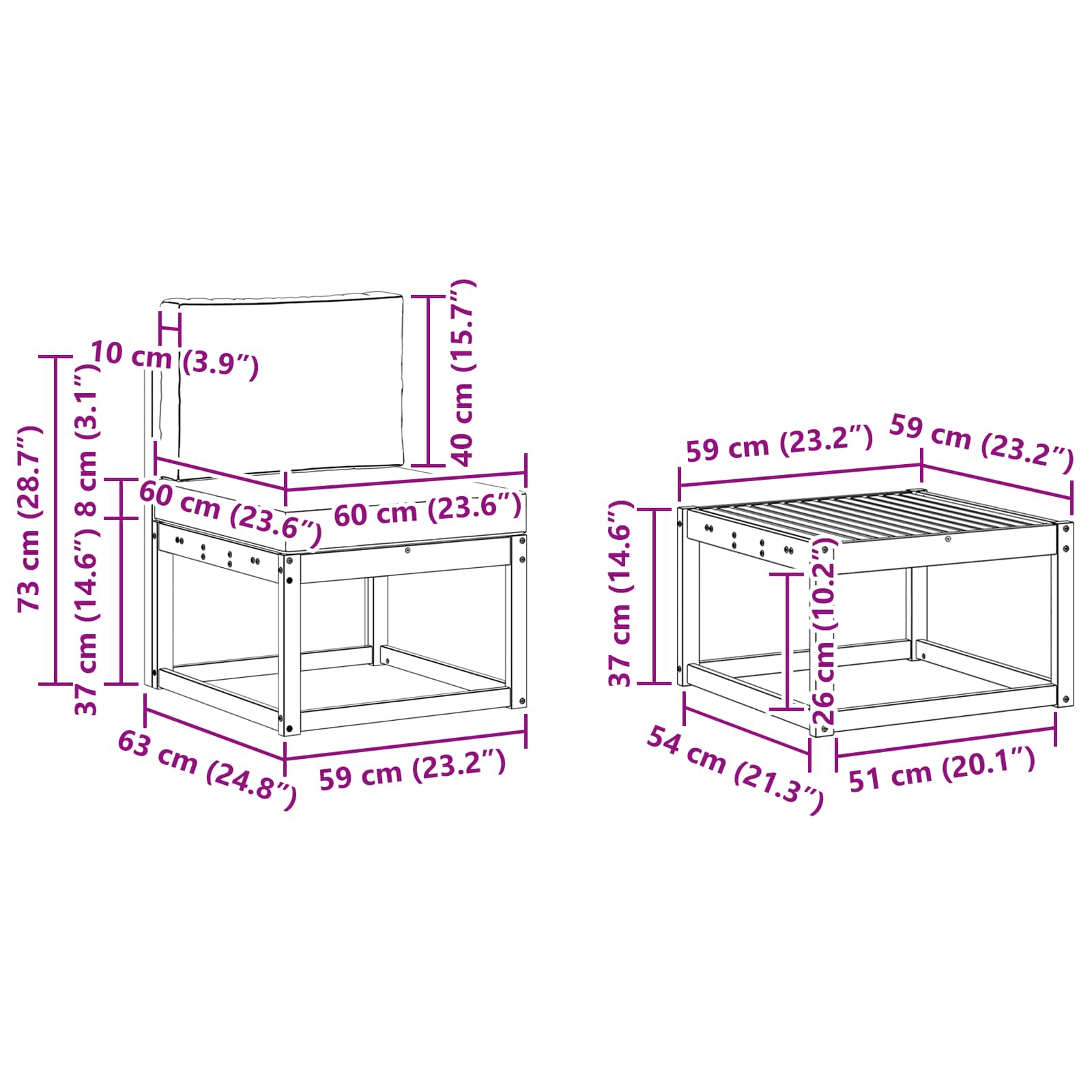 Σειρά Καναπέ Εξωτερικού με μαξιλάρι 5 pcs Φυσικό και Κρέμα - Pakobazaar