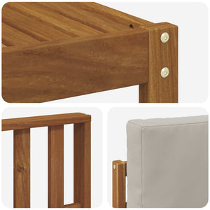 Σειρά Καναπέ Εξωτερικού 6 pcs Φυσικό και Ανοιχτό Γκρι - Pakobazaar