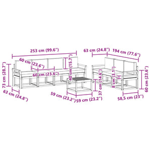 Σειρά Καναπέ Εξωτερικού με μαξιλάρι 8 pcs Φυσικό και Κρέμα - Pakobazaar