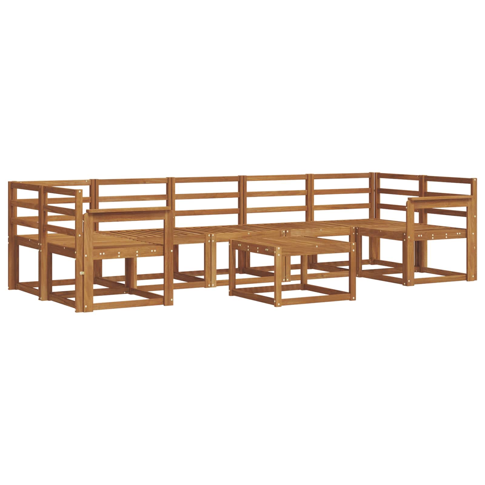 Σειρά Καναπέ Εξωτερικού 8 τμχ. Φυσικό Στερεό Ξύλο Ακακίας
