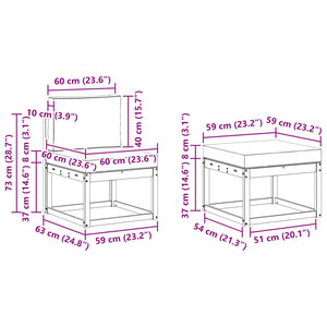Σειρά Καναπέ Εξωτερικού 4 pcs Φυσικό και Ανοιχτό Γκρι - Pakobazaar