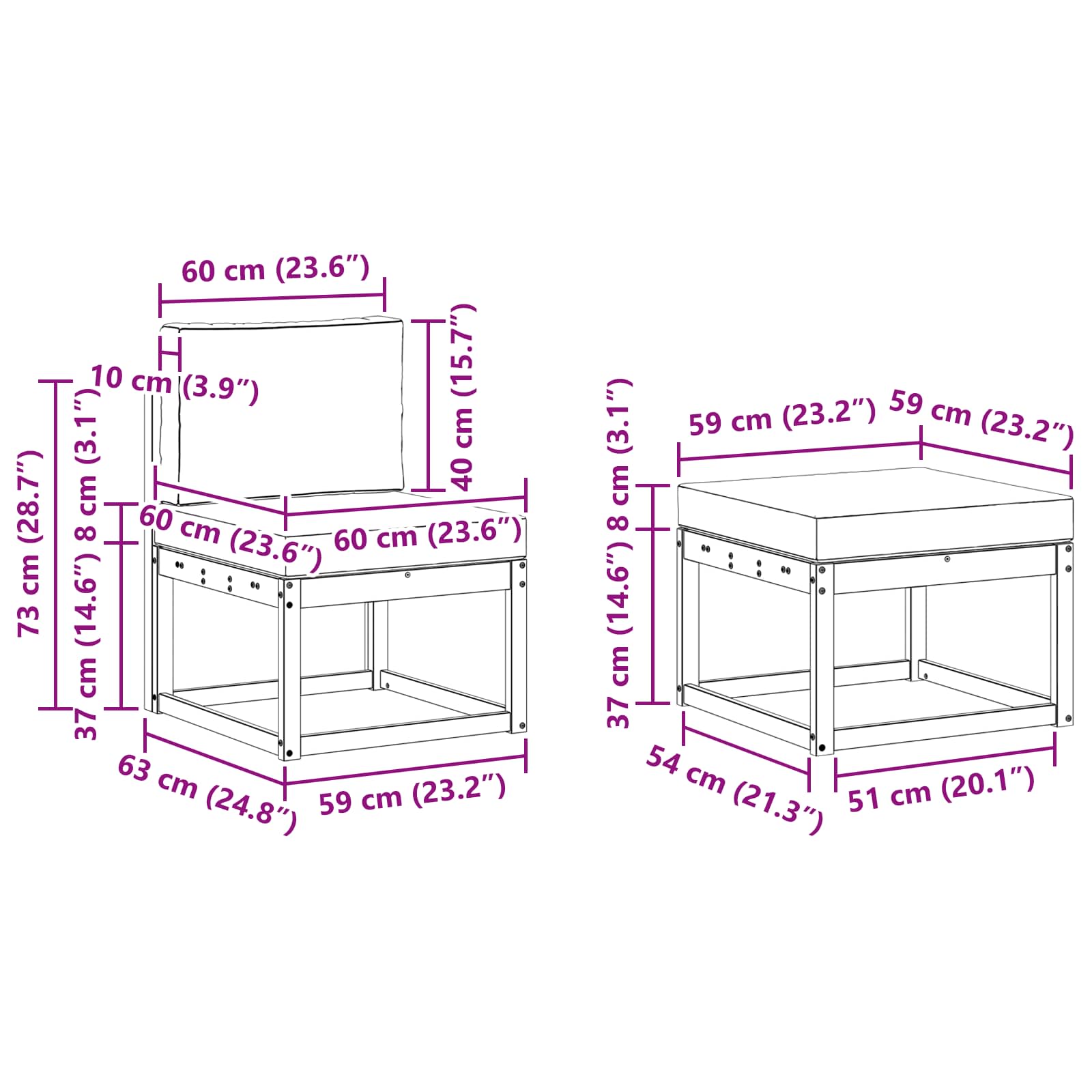 Σειρά Καναπέ Εξωτερικού με μαξιλάρι 4 pcs Φυσικό και Μπεζ - Pakobazaar