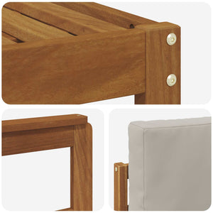 Σειρά Καναπέ Εξωτερικού 5 pcs Φυσικό και Ανοιχτό Γκρι - Pakobazaar