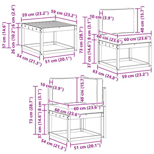 Σειρά Καναπέ Εξωτερικού με μαξιλάρι 5 pcs Φυσικό και Ανθρακί - Pakobazaar