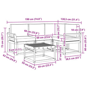 Σειρά Καναπέ Εξωτερικού με μαξιλάρι 5 pcs Φυσικό και Μπεζ - Pakobazaar