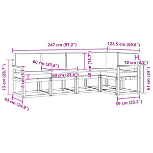 Σετ Καναπέ με μαξιλάρι 5 pcs Φυσικό και Μπεζ - Pakobazaar
