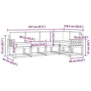 Σετ Καναπέ με μαξιλάρι 5 pcs Φυσικό και Ανοιχτό Γκρι - Pakobazaar