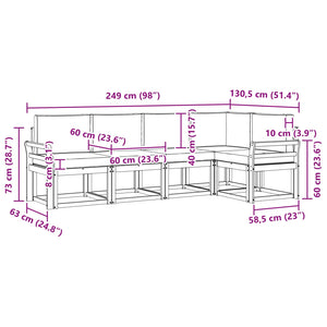Σετ Καναπέ με μαξιλάρι 5 pcs Φυσικό και Μπεζ - Pakobazaar