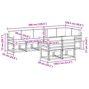 Σειρά Καναπέ Εξωτερικού με μαξιλάρι 8 pcs Φυσικό και Κρέμα - Pakobazaar