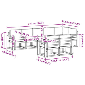 Σειρά Καναπέ Εξωτερικού με μαξιλάρι 8 pcs Φυσικό και Ανθρακί - Pakobazaar