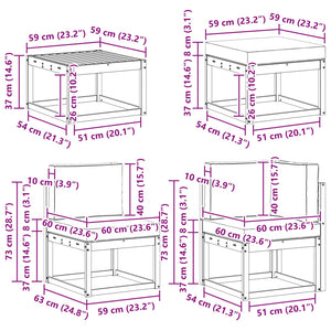 Σειρά Καναπέ Εξωτερικού 8 pcs Φυσικό και Ανοιχτό Γκρι - Pakobazaar
