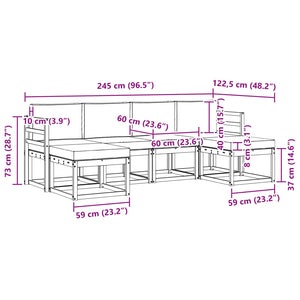 Σειρά Καναπέ Εξωτερικού με μαξιλάρι 6 pcs Φυσικό και Μπεζ - Pakobazaar