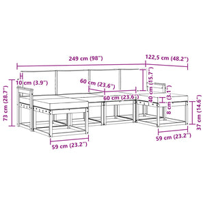 Σειρά Καναπέ Εξωτερικού με μαξιλάρι 6 pcs Φυσικό και Ανθρακί - Pakobazaar