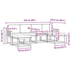 Σειρά Καναπέ Εξωτερικού με μαξιλάρι 6 pcs Φυσικό και Κρέμα - Pakobazaar