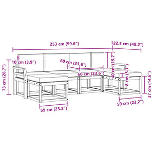 Σειρά Καναπέ Εξωτερικού με μαξιλάρι 6 pcs Φυσικό και Μπεζ - Pakobazaar