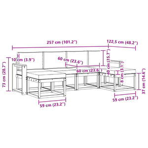 Σειρά Καναπέ Εξωτερικού με μαξιλάρι 6 pcs Φυσικό και Ανθρακί - Pakobazaar