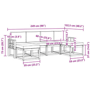 Σειρά Καναπέ Εξωτερικού με μαξιλάρι 6 pcs Φυσικό και Ανθρακί - Pakobazaar
