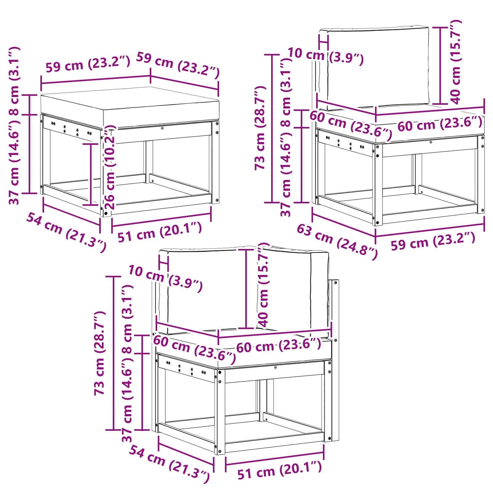 Σειρά Καναπέ Εξωτερικού με μαξιλάρι 8 pcs Φυσικό και Κρέμα - Pakobazaar