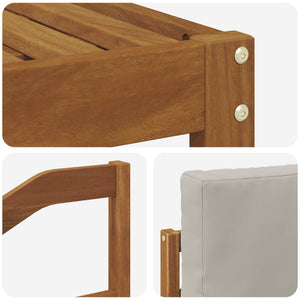 Σειρά Καναπέ Εξωτερικού 8 pcs Φυσικό και Ανοιχτό Γκρι - Pakobazaar