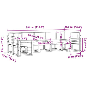 Σειρά Καναπέ Εξωτερικού με μαξιλάρι 7 pcs Φυσικό και Ανθρακί - Pakobazaar