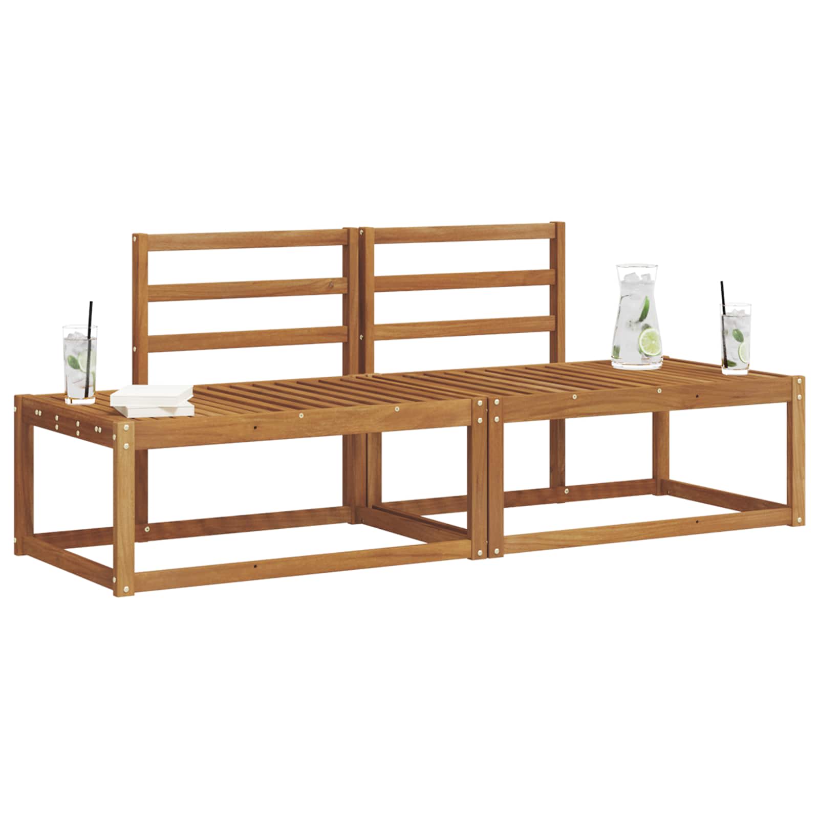 Σειρά Καναπέ Εξωτερικού 2 pcs Φυσικό 182,5 x 63 x 73 εκ. - Pakobazaar