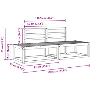 Σειρά Καναπέ Εξωτερικού 2 pcs Φυσικό 182,5 x 63 x 73 εκ. - Pakobazaar