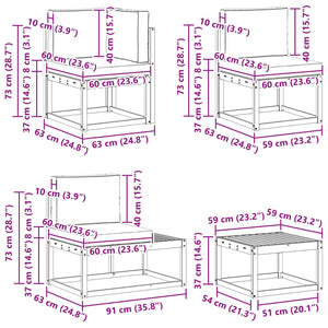 Σειρά Καναπέ Εξωτερικού με μαξιλάρι 5 Τεμάχιο Φυσικό και Μπεζ - Pakobazaar