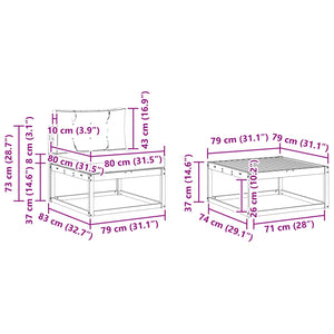 Σειρά Καναπέ Εξωτερικού με μαξιλάρι 5 pcs Φυσικό και Κρέμα - Pakobazaar