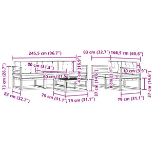 Σειρά Καναπέ Εξωτερικού με μαξιλάρι 6 pcs Φυσικό και Κρέμα - Pakobazaar