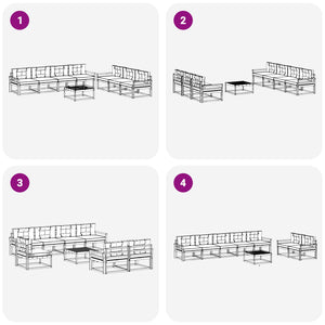 Σειρά Καναπέ Εξωτερικού με μαξιλάρι 8 pcs Φυσικό και Κρέμα - Pakobazaar