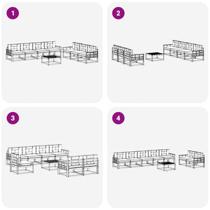 Σειρά Καναπέ Εξωτερικού με μαξιλάρι 8 pcs Φυσικό και Ανθρακί - Pakobazaar