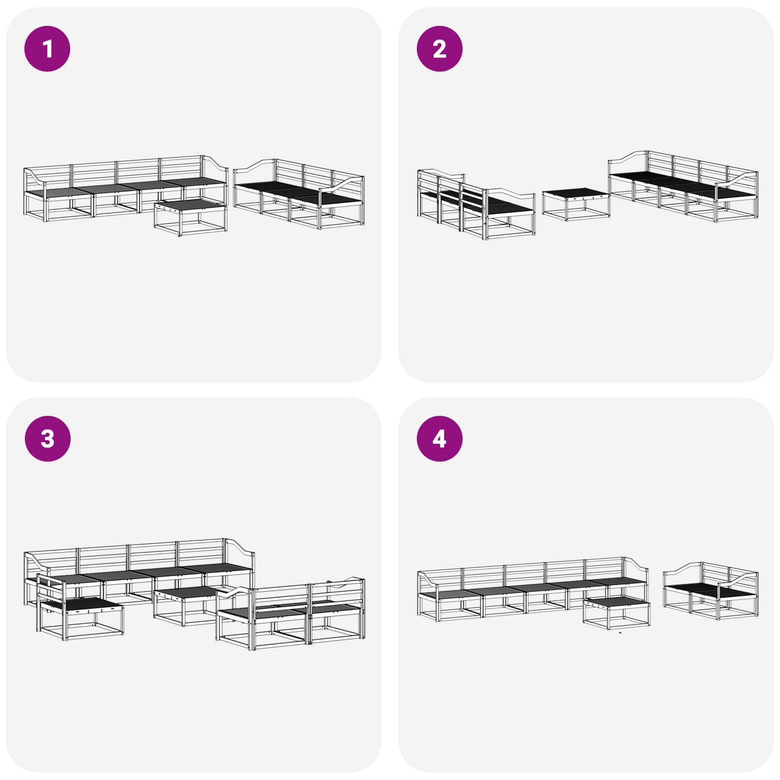 Σειρά Καναπέ Εξωτερικού 8 pcs Φυσικό Στερεό Ξύλο Ακακίας - Pakobazaar