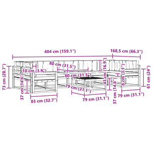 Σειρά Καναπέ Εξωτερικού με μαξιλάρι 8 pcs Φυσικό και Κρέμα - Pakobazaar