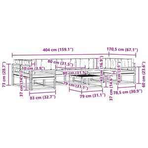 Σειρά Καναπέ Εξωτερικού με μαξιλάρι 8 pcs Φυσικό και Κρέμα - Pakobazaar