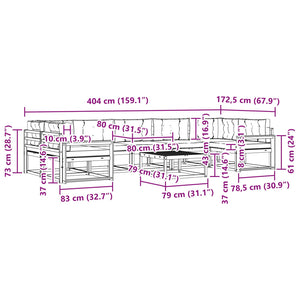 Σειρά Καναπέ Εξωτερικού με μαξιλάρι 8 pcs Φυσικό και Κρέμα - Pakobazaar