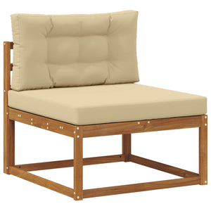 Σειρά Καναπέ Εξωτερικού με μαξιλάρι 9 pcs Φυσικό και Μπεζ - Pakobazaar