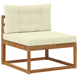 Σειρά Καναπέ Εξωτερικού με μαξιλάρι 9 pcs Φυσικό και Κρέμα - Pakobazaar