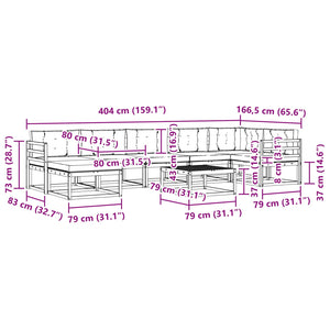 Σειρά Καναπέ Εξωτερικού με μαξιλάρι 8 pcs Φυσικό και Κρέμα - Pakobazaar