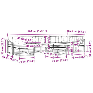 Σειρά Καναπέ Εξωτερικού με μαξιλάρι 8 pcs Φυσικό και Μπεζ - Pakobazaar