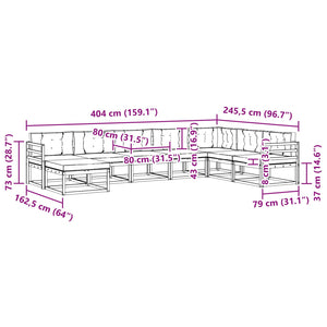 Σειρά Καναπέ Εξωτερικού με μαξιλάρι 8 pcs Φυσικό και Μπεζ - Pakobazaar