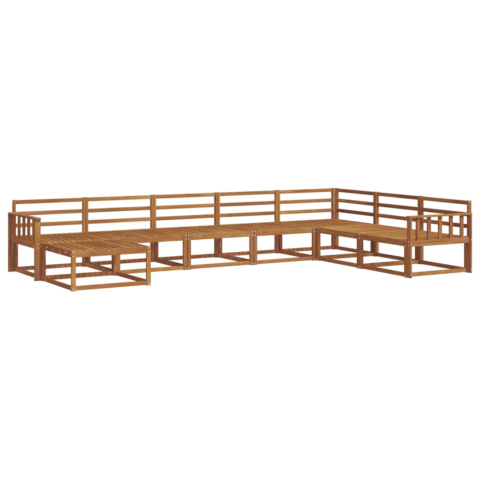 Σειρά Καναπέ Εξωτερικού 8 pcs Φυσικό Στερεό Ξύλο Ακακίας - Pakobazaar