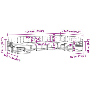 Σειρά Καναπέ Εξωτερικού με μαξιλάρι 8 pcs Φυσικό και Κρέμα - Pakobazaar