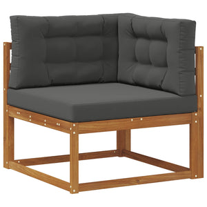 Σειρά Καναπέ Εξωτερικού με μαξιλάρι 9 pcs Φυσικό και Ανθρακί - Pakobazaar