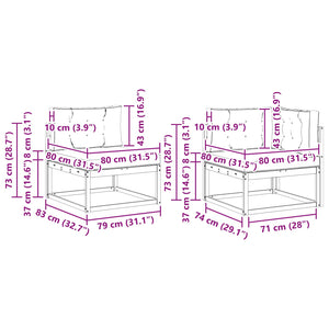Σειρά Καναπέ Εξωτερικού με μαξιλάρι 7 pcs Φυσικό και Μπεζ - Pakobazaar